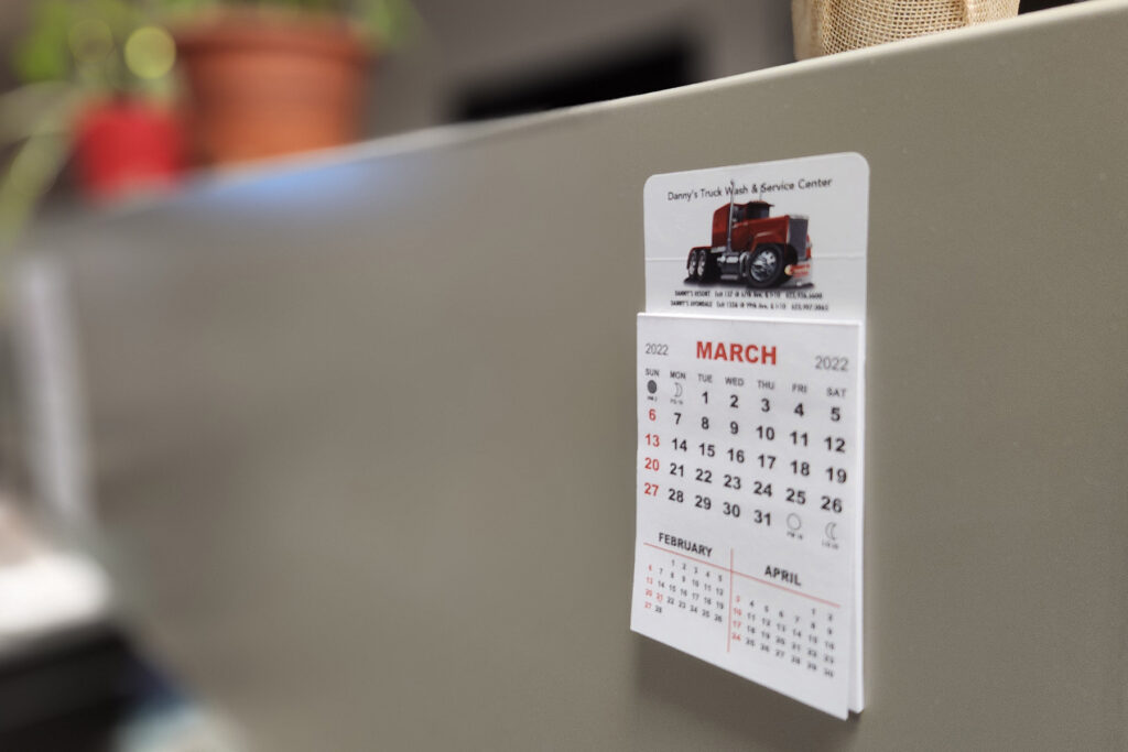 Mini calendar pads craftsman label